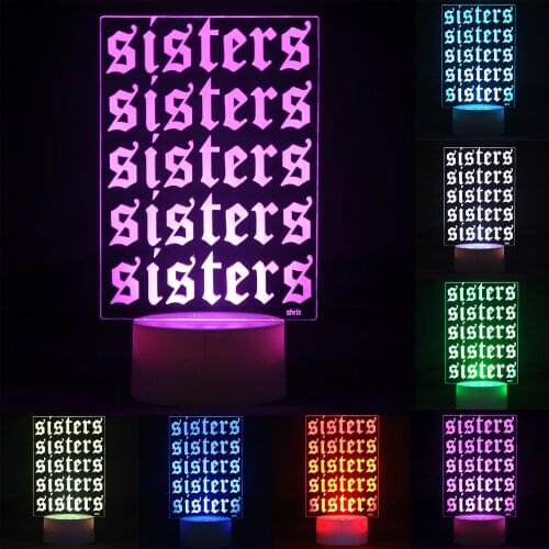 3D LED Illusion Lamp Night Light, Sisters Anime 16 Color Change with Remote/USB Charge, Xmas Party Valentines Day Gift/Birthday