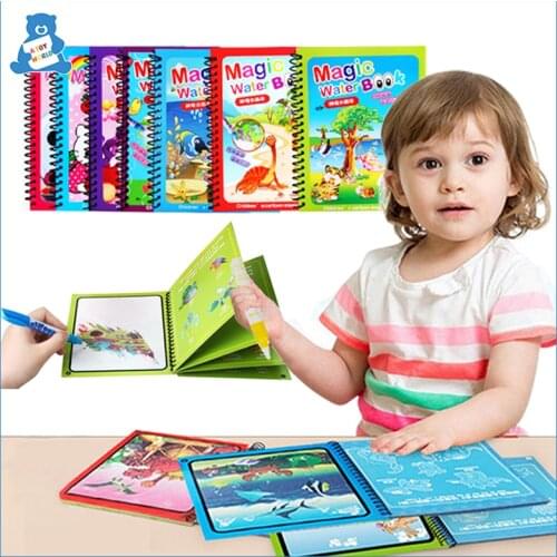 8 Types Montessori Toys Reusable Coloring Book Magic Water Drawing Book Sensory Early Education Toys For Kids Birthday Gift