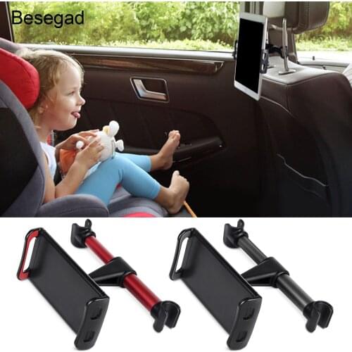 Besegad Car Seat Headrest Mount Holder for iPad Air Pro Mini iPhone X 8 7 Plus Samsung Galaxy Tabs S8 Kindle Nintendo Switch