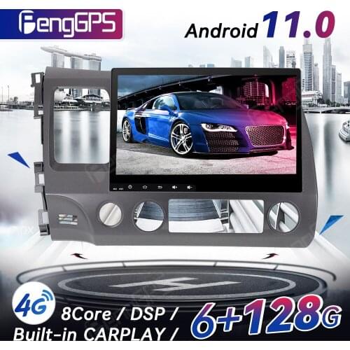 Android 11.0 DVD Player For Honda Civic sedan 2007-2011 Touch Screen GPS Navigation Multimedia Headunit 4G+64G 10.2" DSP PX6 IPS
