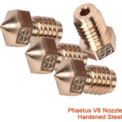 Phaetus V6 Nozzle High Quality Brass 1.75MM Filament For V6 Hotend Heat Block I3 MK3 3D Printer Parts Extruder 0.2/0.4/0.6/0.8mm