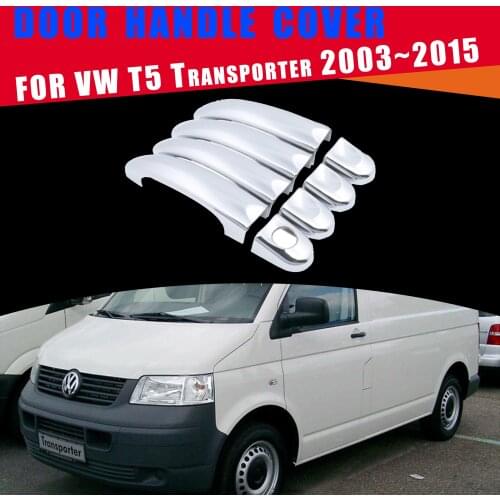 For Volkswagen VW T5 Transporter 2003~2015 Chrome Door Handle Cover Exterior Trim ABS Set Car Stickers Cap Accessories 2004 2005
