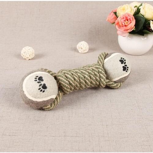 Dog Toys Portable Pet Cotton Clean Tooth Toy Dumbbell Molar Cotton Cable Training Decompression Bite Toy Rope Ball Toy For Dogs