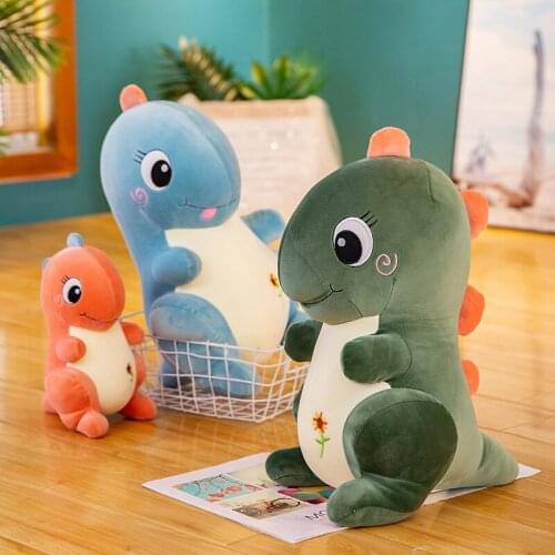 Cute 3 Colors Creative Simulation Dragon Plush Toy Soft Cartoon Dinosaur Stuffed Pillow Doll Baby Appease Toy Children Gift