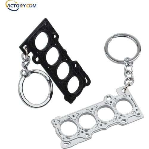 Car Modification Keychain Turbo Four Cylinder Head Engine Gasket Model Key Ring For Honda Civic