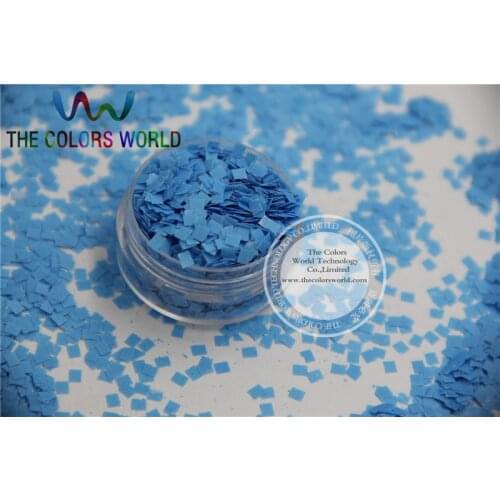N-5 Size 2.5 mm Solvent Resistant Neon Blue color Glitter Square shape spangles for Nail Art and DIY supplies1pack=50g