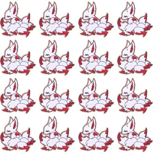 Prajna Fox Patch Applique Wholesale 10PCS Patches For Clothing Embroidery Patch Badge Cartoon Stickers On Jacket DIY Accessories
