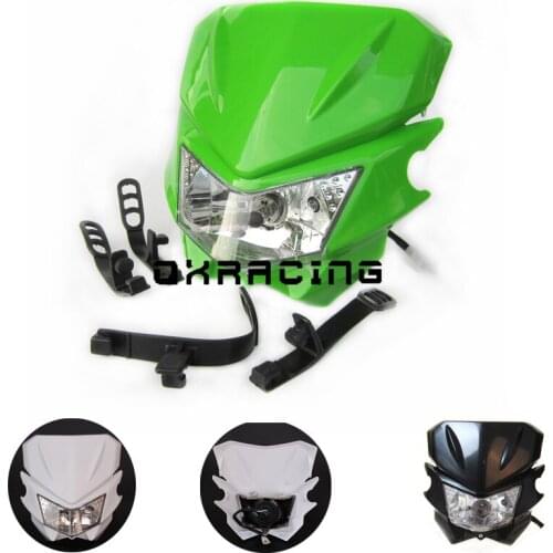 Motorcycle Motocross 12V 35W H4 Headlight Fairing For KLX KX 110 WR250F WR450F Headlight Headlamp Dirt Bikes Off Road