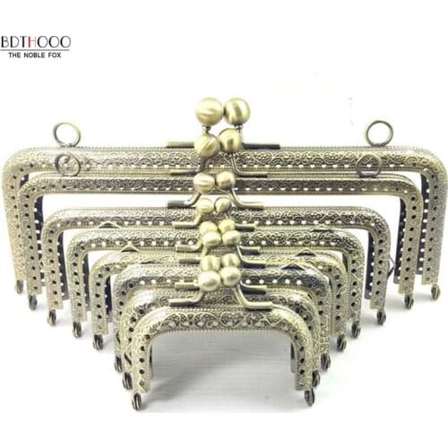 Wholesale 10Pcs 6.5/8.5/10.5/12.5/15/18/20cm Metal Frame Purse Handle Coins Bags Metal Kiss Clasp Lock Frame Accessories For Bag