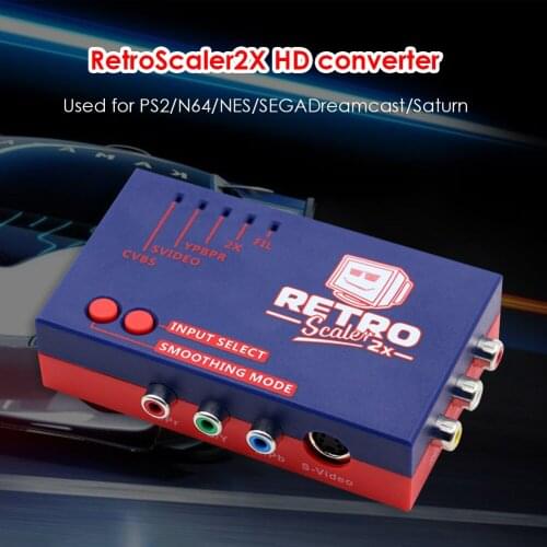 Scaler2x A/V to HDMI-compatible Converter and Line-doubler for Retro Game Consoles PS2/N64/NES/Dreamcast/Saturn/MD1/MD2