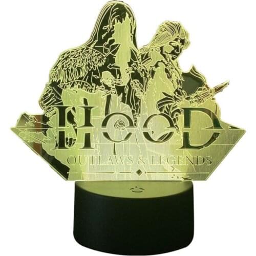 Plug In 3D Night Light LED Nightlight Hood Outlaws & Legends Table Lamp Gaming Room Decor Birthday Gift Kids Boys Room Decor