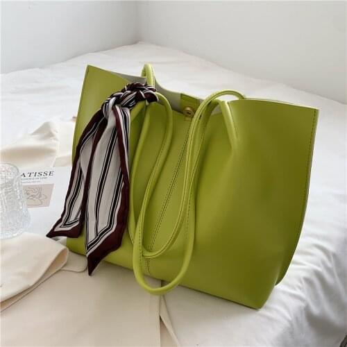 Simple Large-capacity Bag Female Summer 2021 New Trendy Fashion Silk Scarf One Shoulder Underarm Bag Net Red Portable Tote Bag