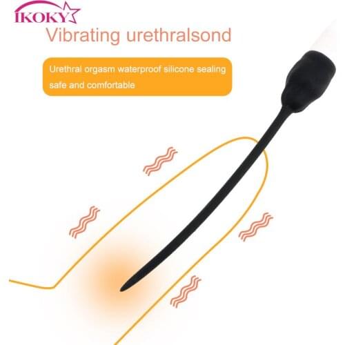 Silicone Penis Plug Urethral Dilators Vibrator Adult Products Catheter Insertion Urethral Plug Sex Toys for Men 7 Frequency