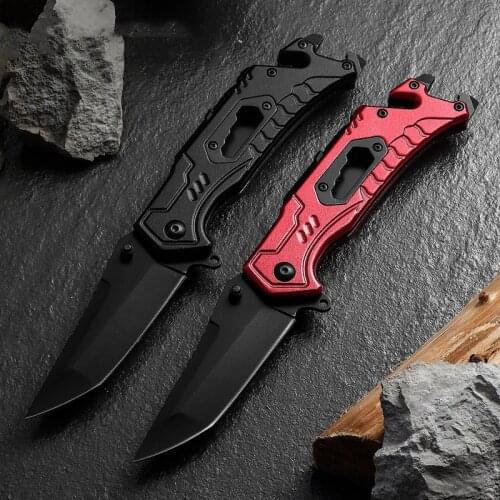 Folding Knife Self-Defense High Hardness New Window Breaker Rope Cutter Stainless Steel Outdoor Camping Multifunctional Knife