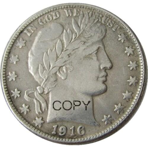 US 1916PDS Barber Half Dollar Silver Plated Copy Coins