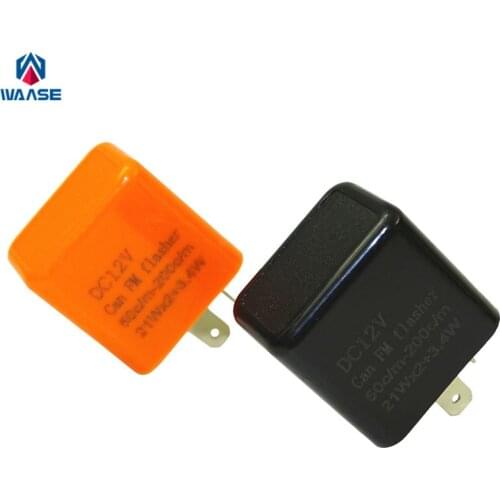 Waase Motorcycle 12V 2 Pin Adjustable LED Turn Signals Relay Flasher Frequency Fix Motorbike Flash