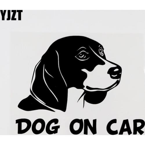 YJZT 15CM×11.5CM Dog On Car Creative Vinyl Decal Car Sticker Black/Silver Decor 13F-0060