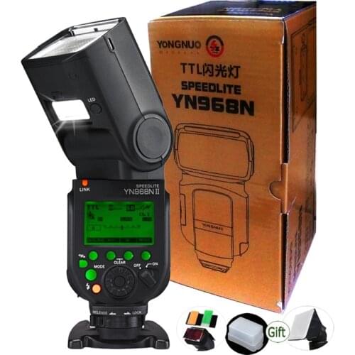 Yongnuo YN968N II / YN968C TLL HSS DSLR Speedlite w/ LED Light High-speed 1/8000s 2.4G GN60 Camera Flash for Nikon Canon YN560TX