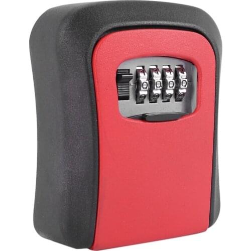Password Key Lock Box Wall Mounted Zinc Alloy Key Box Weatherproof 4 Digit Combination Key Storage Lock Box