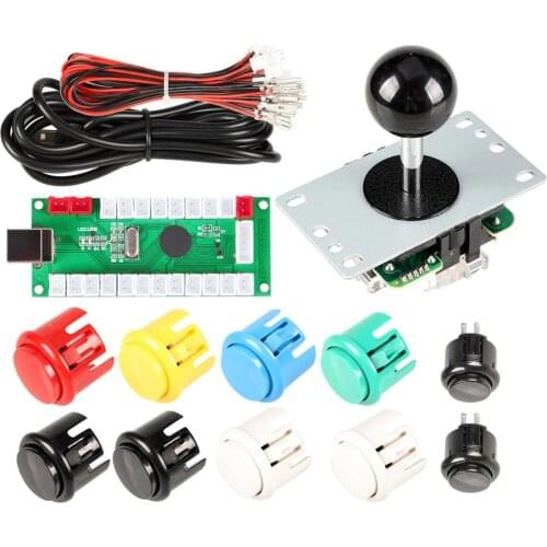 1 Player Arcade Kit USB Encoder to PC Joystick Buttons for MAME PC Games & Raspberry Pi Retro Controller Part