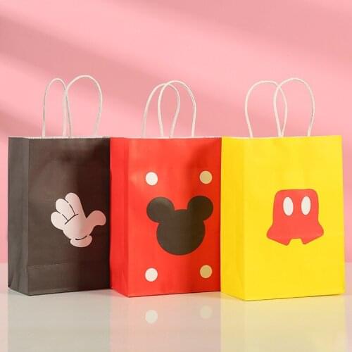 1pcs/lot Disney Mickey Mouse Boy Girl Birthday Party Decorations Candy Gift Bag Paper Cartoon Aisha Anna candy gift bag Supplies