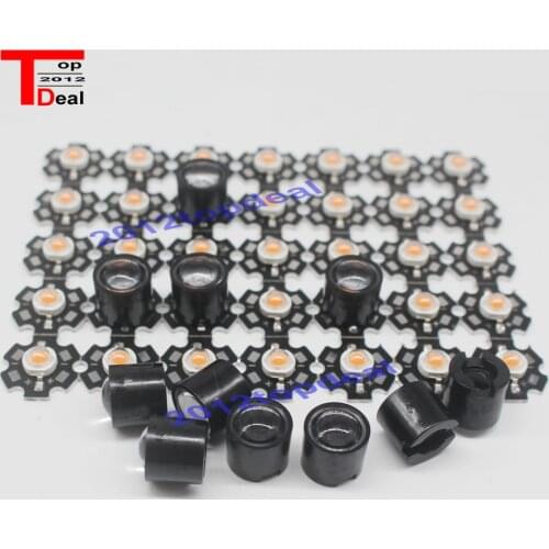 10pcs 14.5mm Black/White 10,15,45 60degree LED LENS Reflector Collimator F 1 3 5W Star LED