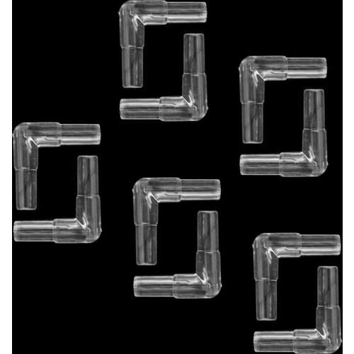 10Pcs 2 Way Clear Connector Elbow Tube Air Valves Fitting Aquarium Fish Tank