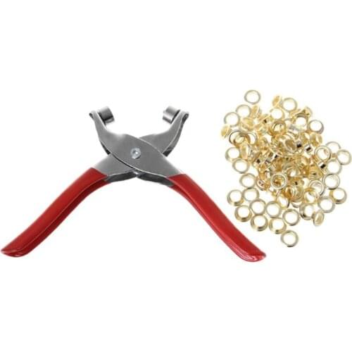 13MA Grommet Eyelet Setter Pliers With 100 Eyelets Set For DIY Shoes Clothes Leather
