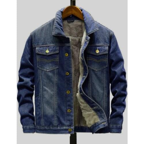 2021 New Men Winter Jean Jackets Outerwear Warm Denim Coats Men Fashion Wool Liner Thicker Winter Denim Jackets Plus Size M-8XL