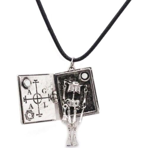 2021 New Gothic Magic Book Hidden Skull Pendant Broken Skull Limb Adjustable Necklace 2020 trend