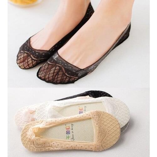 3Pair Summer Boat Socks Women Invisible Liner Socks Low Cut Ankle Socks Cotton Lace Flower Socks Fashion Female Sokken Meias