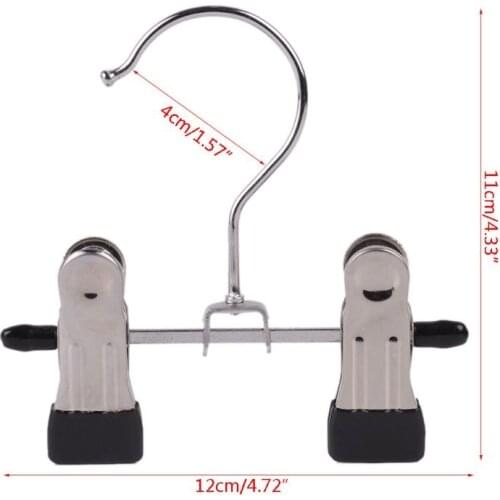 6Pcs Adjustable Stainless Steel Shoe Rack Pants Folder Boot Hanger Holder Portable Travel laundry Hook Hanging Clothes Sock Clip