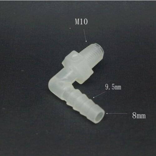 8*M10 Elbow PP Aquarium Connector Tube Joiner Material Plastic Fitting Tank Airline Acid and Alkali resistant