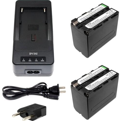 2pcs NP-F970 F970 NP-F960 Rechargeable Battery+1Quick Rapid Charger for SONY MVC-FD90 FD91 FD92 HVR-HD1000 F975 F970 F960