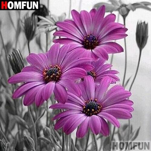 HOMFUN Full Square/Round Drill 5D DIY Diamond Painting "Colored flower" 3D Embroidery Cross Stitch 5D Decor Gift A09479