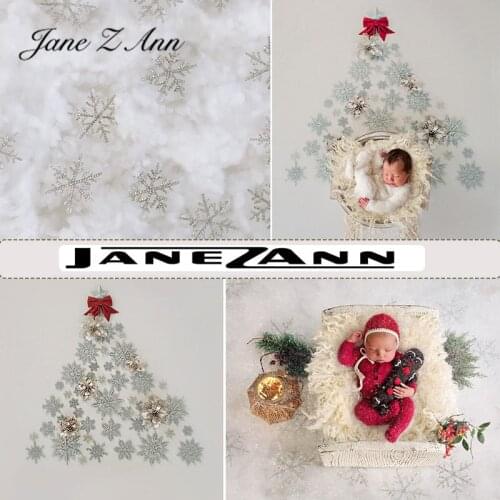 White Christmas glittering snowflake background cloth nano floor children newborn photography prop studio shooting session