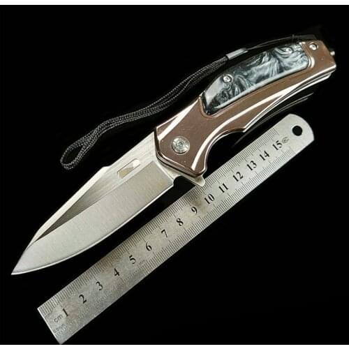 Free shipping New style folding knife outdoor camping knife all steel handle exquisite survival knife