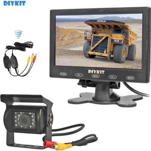 DIYKIT Wireless 7" Touch Backup Monitor Rear View Kit for Horse Trailer Motorhome Backup CCD Car Camera System