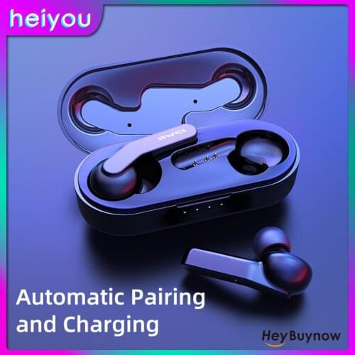 Bluetooth Headset 5.0 Intelligent Noise Reduction Support Wireless Charging Headset Waterproof IPX4 Auto Pair for Gaming Sport