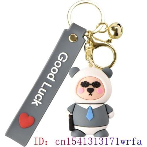 PVC Bear Doll Keychain Gift Keybuckle Anime Silica gel Decorations Bag Pendant Women Cartoon Key chain Keyring Cut Men Cute