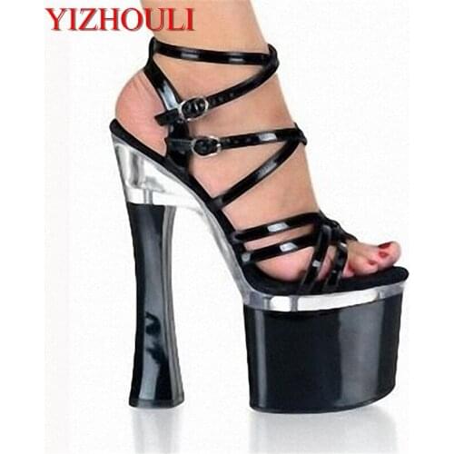 With ultra-high party, 18cm thick peep-toe with sexy lady high platform heels, dance shoes
