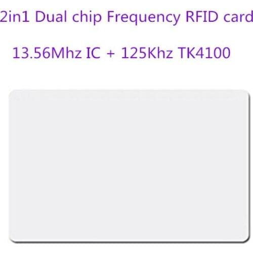 ID IC dual frequency 13.56MHz 125KHz PVC white cards TK4100 F08 tags Read-only for Access Control System Time Attendance