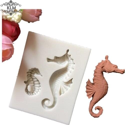 KLM new mother and child hippocampus DIY cake biscuit pastry chocolate decoration mold kitchen baking tools