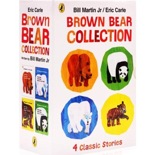 4 Classic Stories Brown Bear Collection by Eric Carle Hardcover Book Panda,Baby,Polar Bear,What Do You See