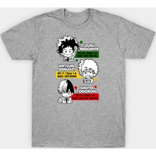 My Hero Academia Bakugo Deku Shoto T-shirt Men Women Fashion Printing Streetwear Shirt Sport Casual Tees Tops