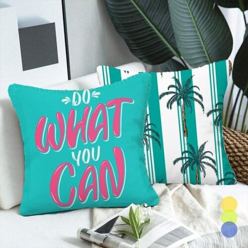 Mint Green Cushion Cover Cactus Pineapple Coconut Tree Decorative Pillowcases Sofa Bed Living Room Home Decor Summer Fresh Style