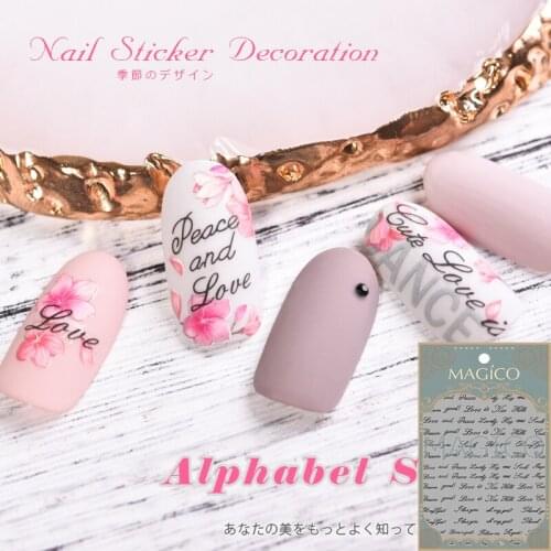 Jasmine Nail Decals English letters 2 black and white waterproof durable beginners Korean pregnant women thin nail stickers