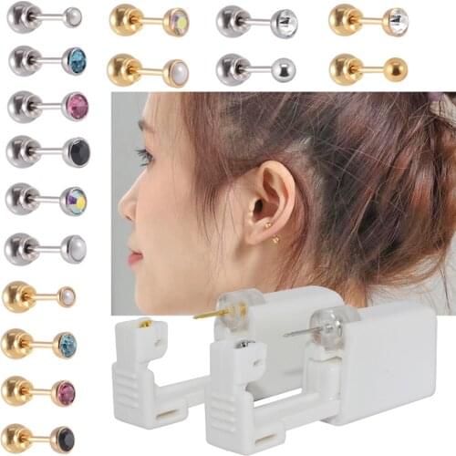 1PC Disposable Sterile Ear Piercing Unit Ear Cartilage Tragus Helix Piercing Gun NO PAIN Piercer Tool Machine Choose Design