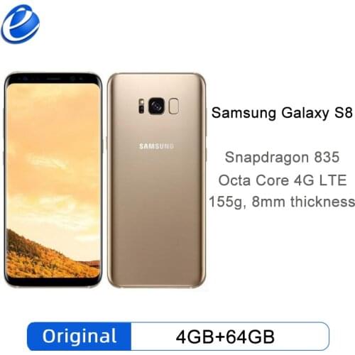 Original Samsung Galaxy S8 G950F G950U 4G LTE Mobile phone 64GB 5.8 Inch Single Sim 12MP 3000mAh S-series Smartphone