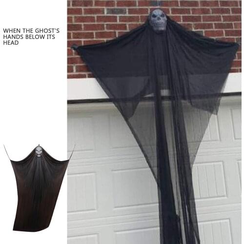 Hanging Flying Gauze Ghost Decorations with Scary Creepy Voice, Upgraded Haunted House Toy for Indoor Outdoor Garden Lawn Party